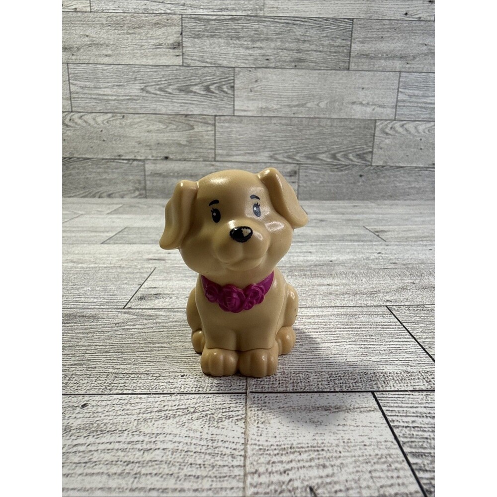 Fisher Price Little People Barbie friend part Vet pet Dog puppy Pink collar